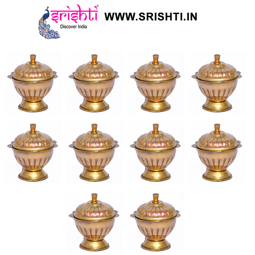 SIKB-Brass Kumkum Container-2.5 Inches (Pack of 25)