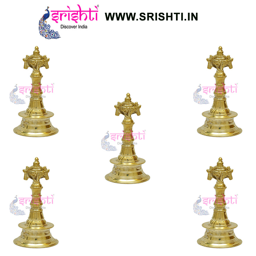 SIKB-Brass Shangu chakara Bell-4 Inches-(Pack of 5)