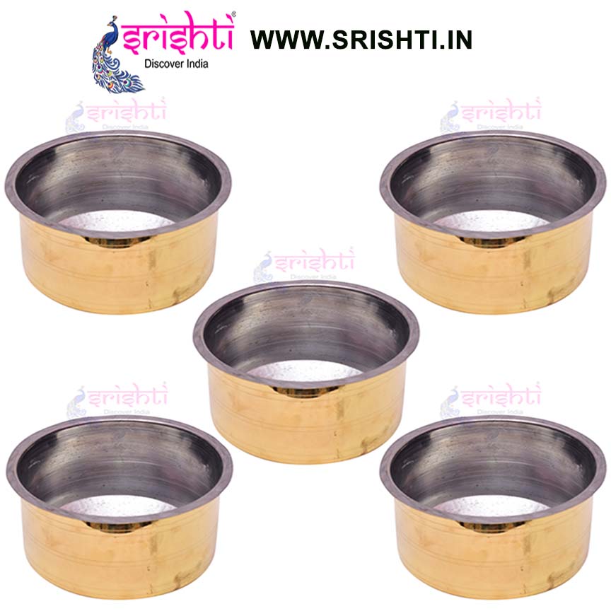 SIKB-Brass Milk Vessel-4.5 Inches-M01-(Pack of 5)
