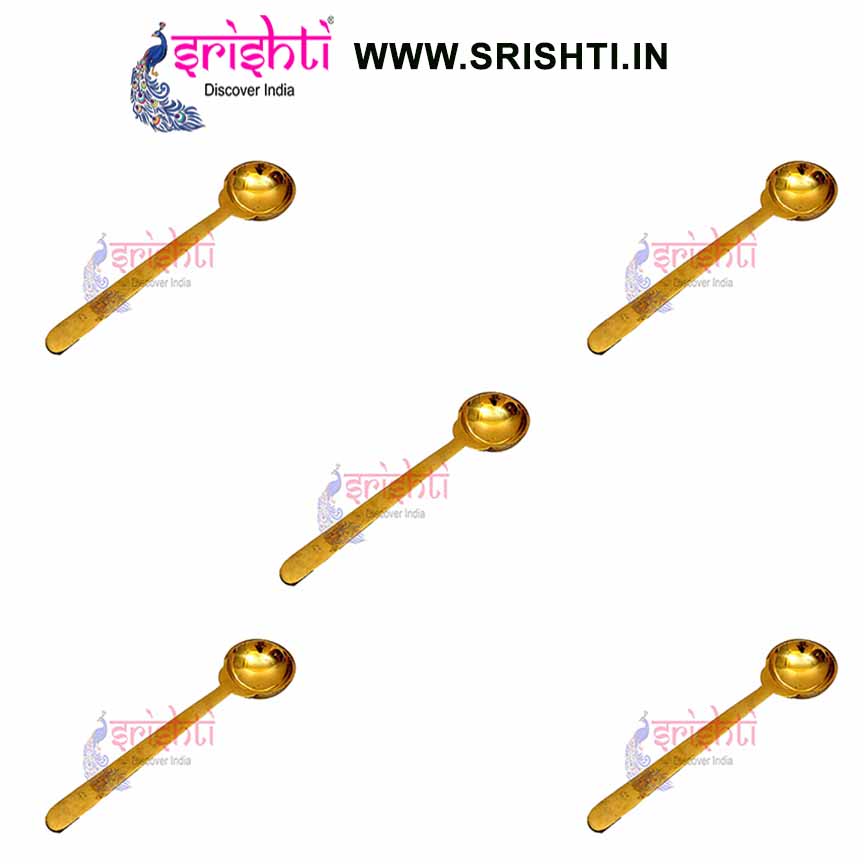 SIKB-Brass Serving Spoon-8 Inches-B2-(Pack of 5)
