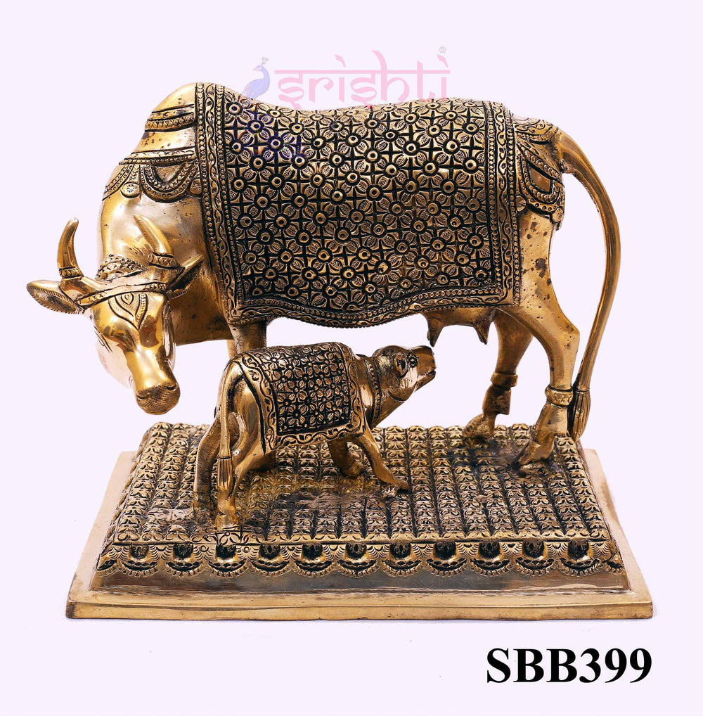 SBBU-Brass Cow and Calf-8 Inches (ISBB399)