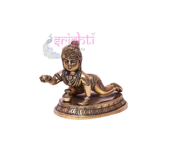 SBBU-Brass Scrawling Krishna-4 Inches (ISBB591)