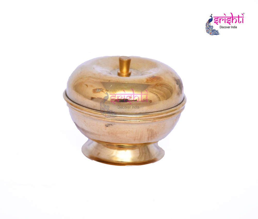 SIKB-Brass Kumkum Container-2 Inches  (ISKKB0028)