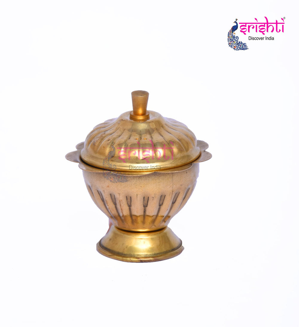 SIKB-Brass Kumkum Container-2.5 Inches  (ISKKB0030)