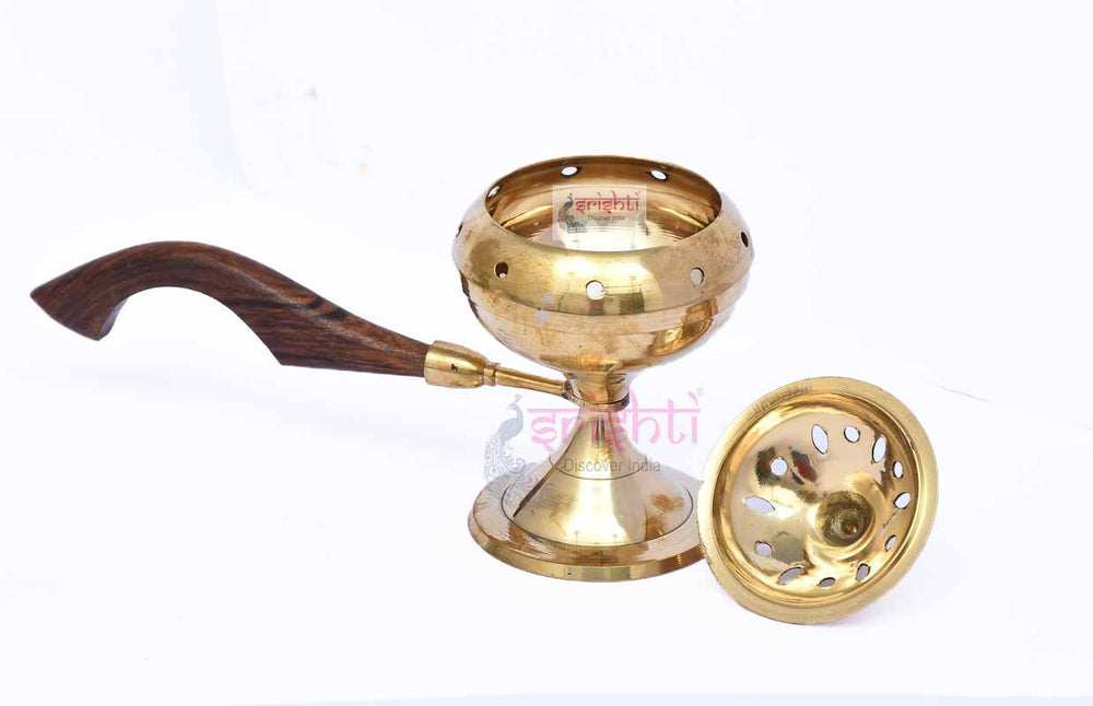 SIKB-Brass Dhoop Stand With Lid-6.5 Inches (ISKKB0079)