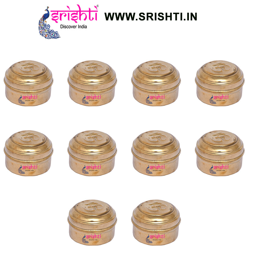 SIKB-Brass Kumkum Container-1.5 Inches (Pack of 25)