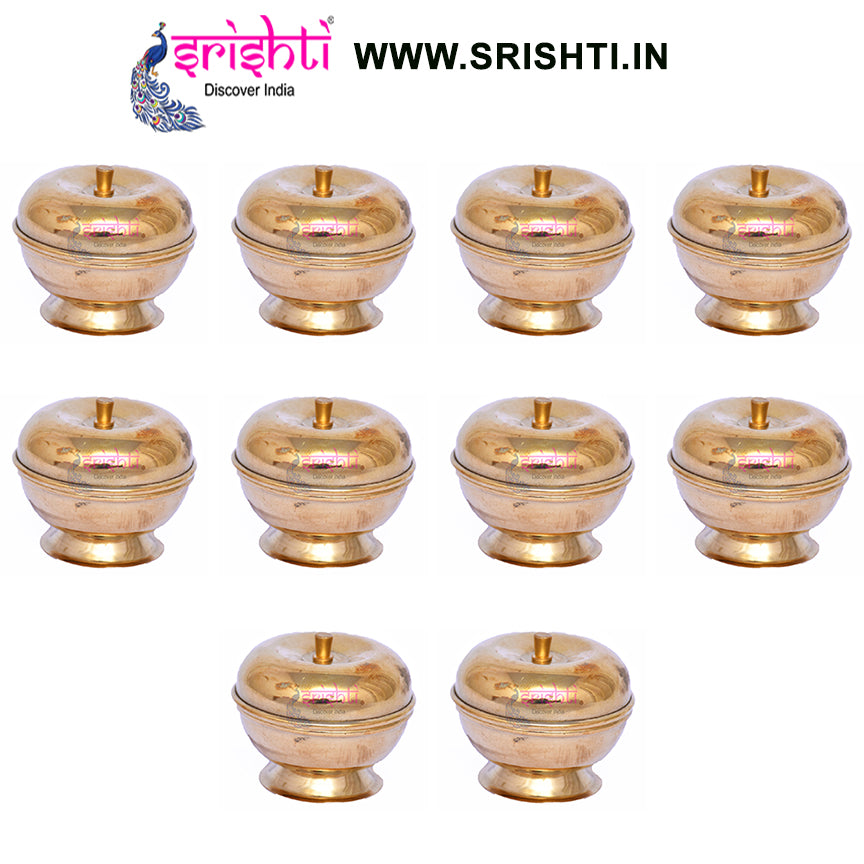 SIKB-Brass Kumkum Container-2 Inches (Pack of 25)