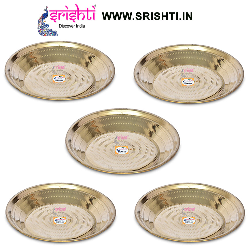 SIKB-Brass Tambalam Plate-13 Inches (Pack of 5)