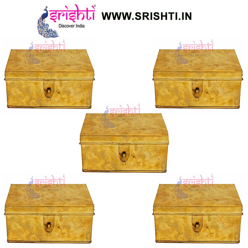 SIKB-Brass Pooja Box-BB4-(Pack of 5)