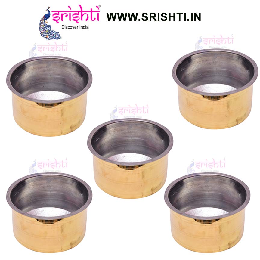 SIKB-Brass Milk Vessel-4 Inches-M02-(Pack of 5)